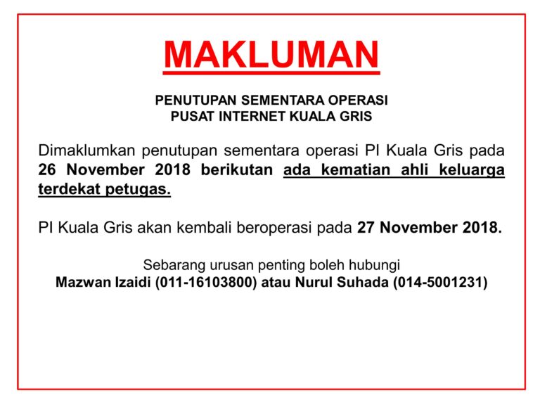 Notis penutupan 261118